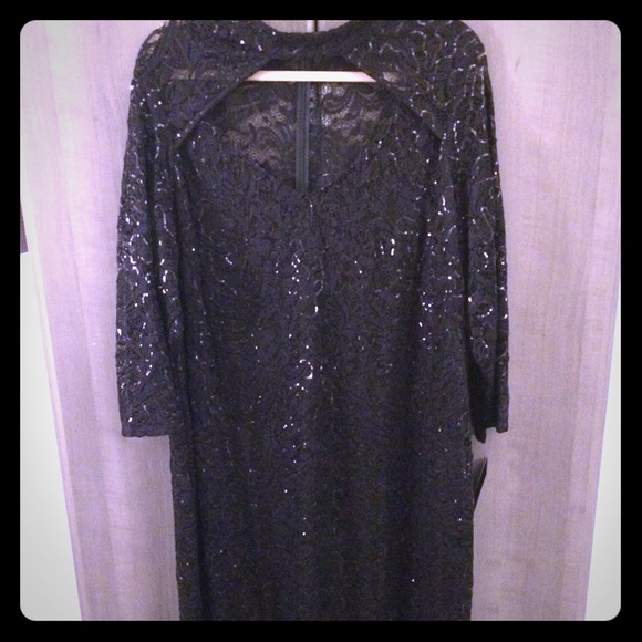 MARINA Dresses & Skirts - Marina Dresses Black Lace/Sequin Cocktail Dress-22